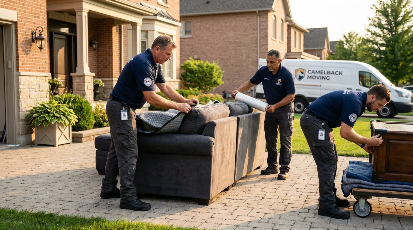 Large estate moving crew wrapping furniture in Whitwell, TN