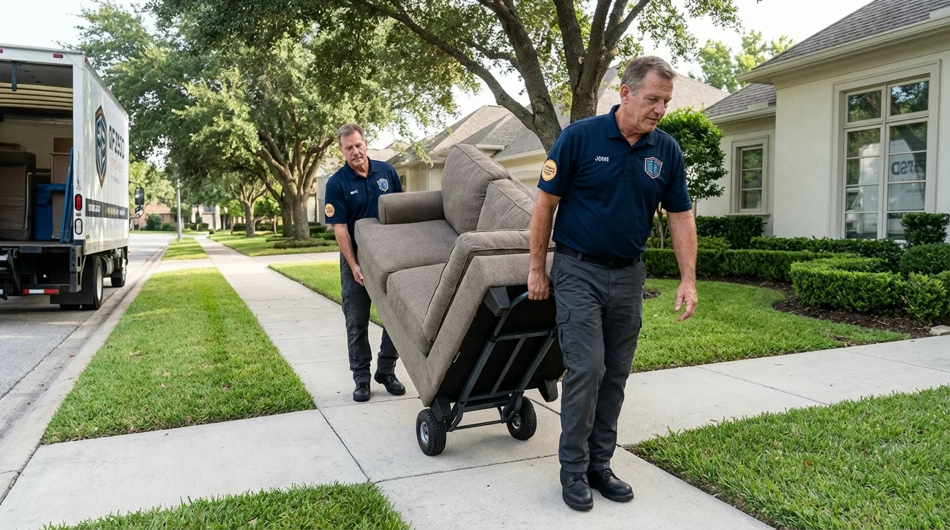Local residential moving crew loading furniture in Whitwell, TN